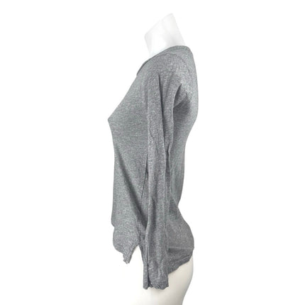 Madewell Womens Gray Heather Knit Long Sleeve Round Neck T Shirt Tee Top Size XS