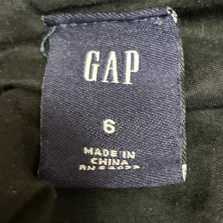 Gap Women's Black Silk Sleeveless Cami Square Neck Ruched Tank Blouse Top Size 6