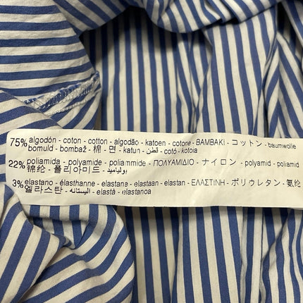 Zara Women's Blue Striped Asymmetrical Long Sleeve Button Down Shirt Top XS