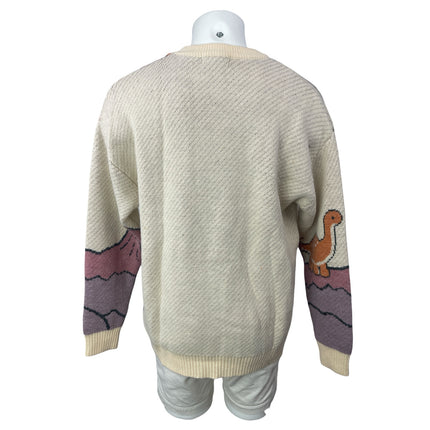 Vamtac Men's Multicolor Dinosaur Crew Neck Long Sleeve Sweatshirt Sweater Top M