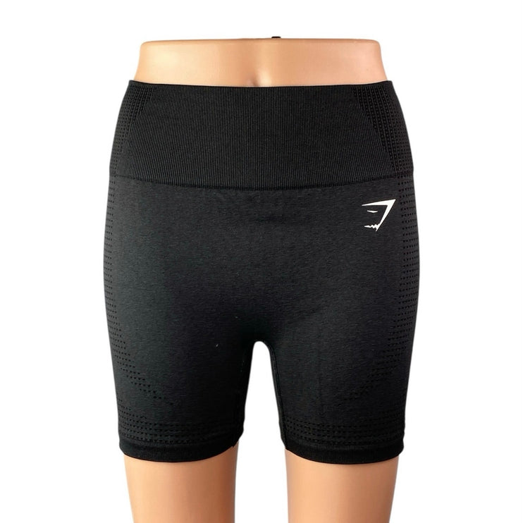 Gymshark Vital Black High Waisted Activewear Compression Biker Running Shorts S
