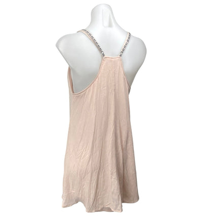 Alya Pink Sleeveless V-Neck Racerback Cami Camisole Mini Slip Tank Dress Size L