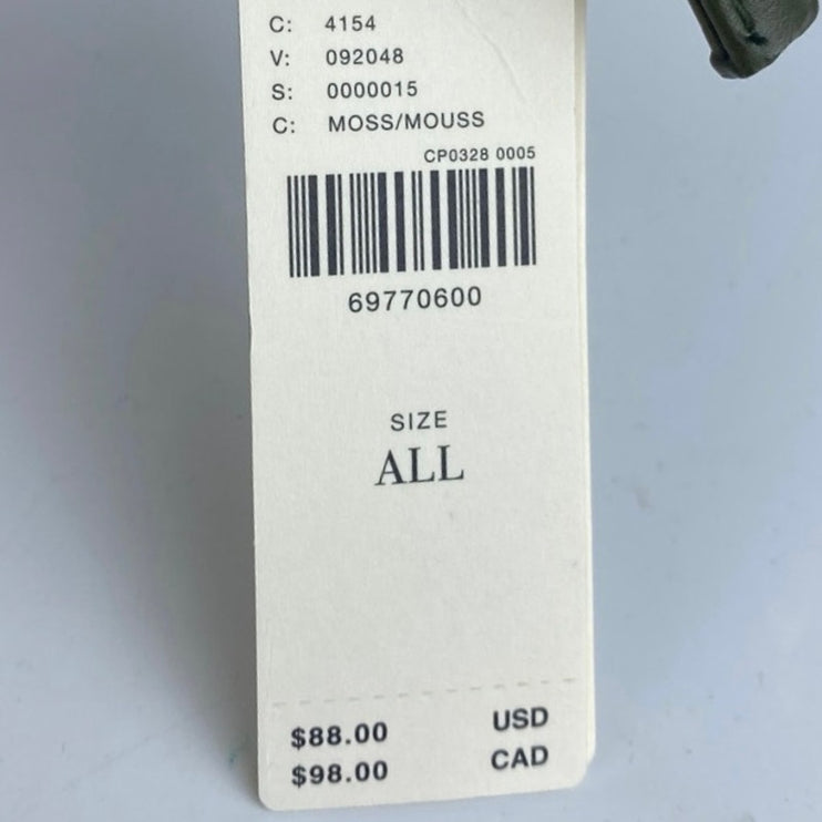 NEW Anthropologie Women's Green Woven Faux Vegan Leather Crossbody Bucket Bag