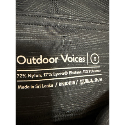 Outdoor Voices Women's Black Heathered Cropped Athletic Leggings Pants Size S