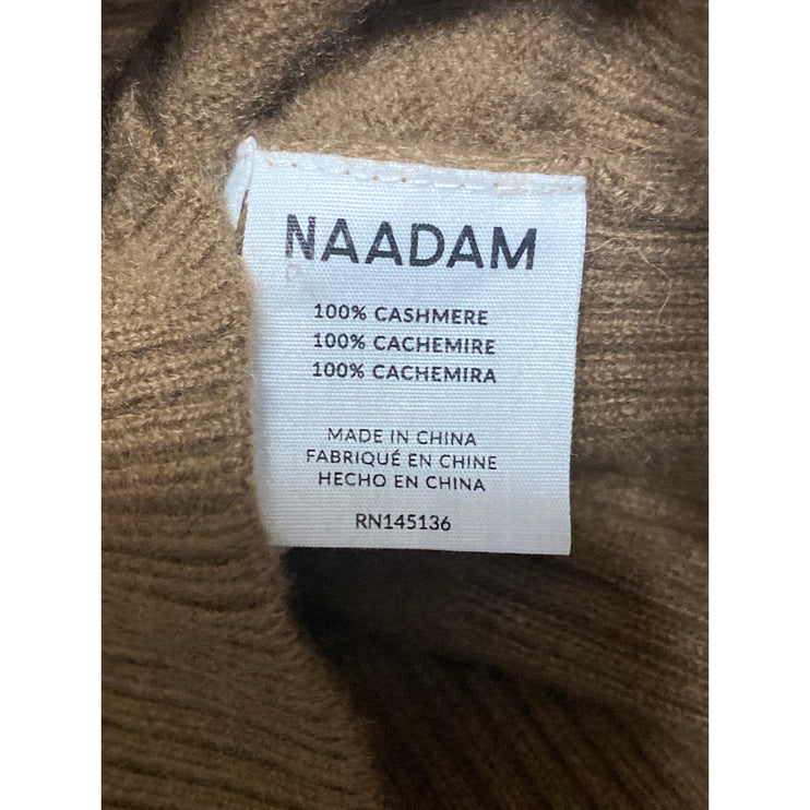 Naadam Women's Brown Cashmere Short Sleeve Scoop Neck Sweater Baby Tee Top Sz S