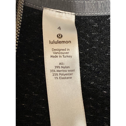 Lululemon Women's Gray Half Zip Ribbed Knit Long Sleeve Sweatshirt Top Size 4