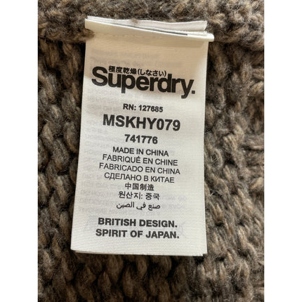Superdry Co Women's Green Ribbed Knit Stand Collar 1/4 Zip Sweater Top Size S