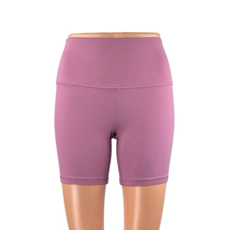 Lululemon Women's Purple Pink Mid Rise Yoga Workout Athletic Biker Shorts Size 6