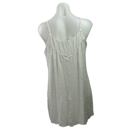 Jun & Ivy White Floral Embroidered Sleeveless Boho Cami Tank Mini Dress Size M
