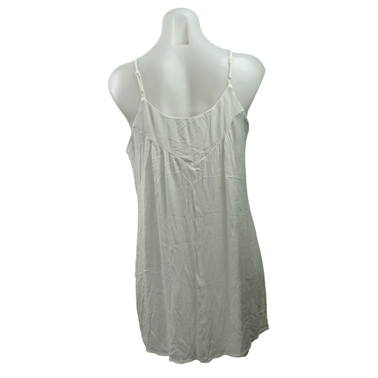 Jun & Ivy White Floral Embroidered Sleeveless Boho Cami Tank Mini Dress Size M