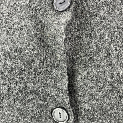 Zara Womens Dark Gray Crew Neck Cropped Long Sleeve Button Up Cardigan Sweater M