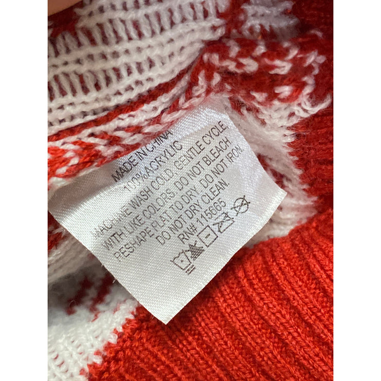Rudolph Women's Red Reindeer Fair Isle Christmas Long Sleeve Sweater Top Size XL