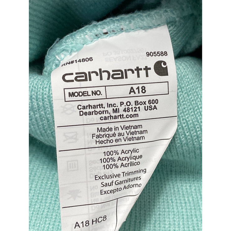 Carhartt Womens BlueLogo Cuffed Winter Snow Bonnet Beanie Cap Hat One Size