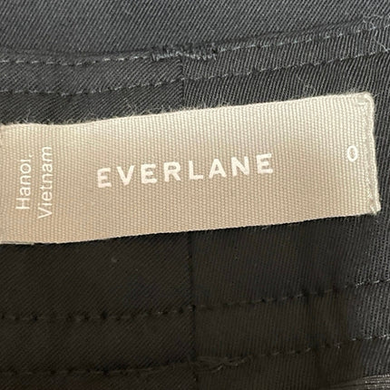 Everlane Women's Black Pleated High Rise Straight Wide Leg Trousers Pants Size 0