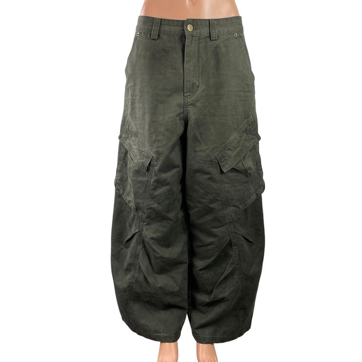 Pixie Market Womens Gray High Waisted Palazzo Wide Leg Cargo Denim Jeans Pants M