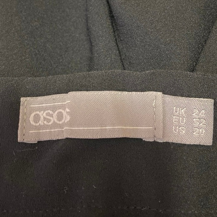 Asos Women's Black High Waist Skinny Leg Zipper Trousers Dress Pants Size 20