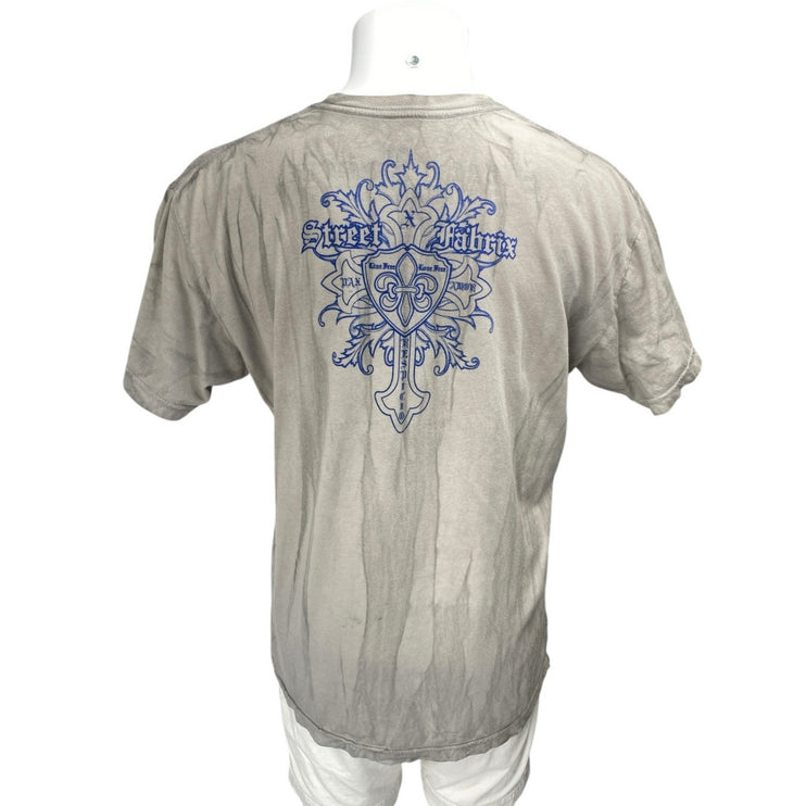 Street Fabrix Tan Gray Crewneck Short Sleeve Medusa Graphic Tee T-shirt Top XL