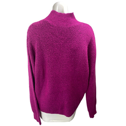 Sanctuary Women's Pink Rib Knit Turtle Neck Long Sleeve Knit Sweater Top Size L