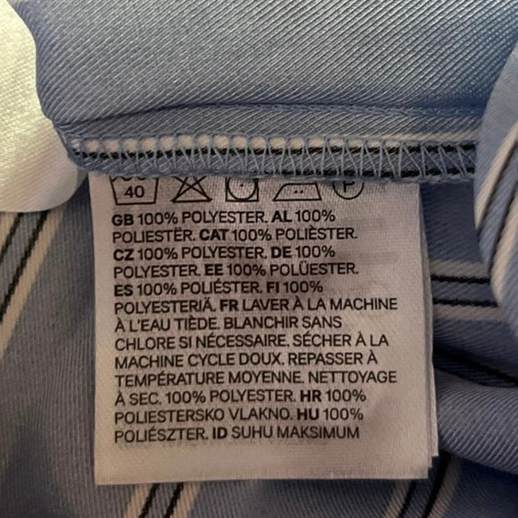 H&M Women's Blue Striped Oversized Long Sleeve Button Down Shirt Top Size M