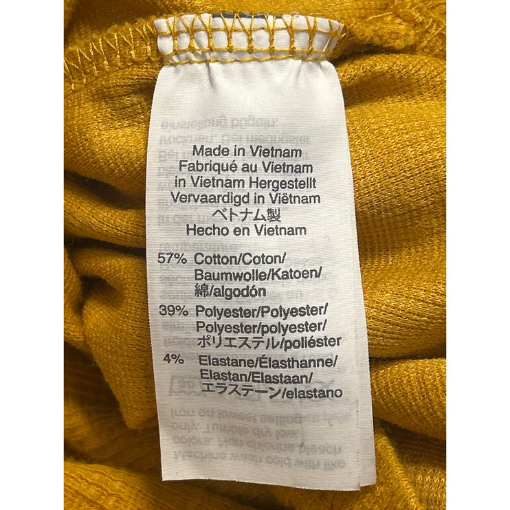 J.Crew Women's Yellow Textured V-Neck Long Sleeve Casual Shirt Blouse Top Size S