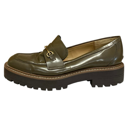 Sam Edelman Laurs Women's Green Leather Round Toe Slip On Loafers Shoes Size 10