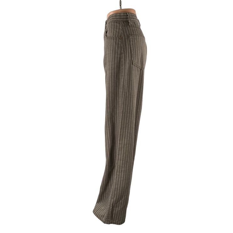 Reformation Wilder Striped High Rise Baggy Barrel Wide Leg Denim Jeans Pants 30