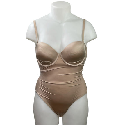 SPANX Suit Your Fancy Women's Brown Sleeveless Underwire Shapewear Bodysuit XL