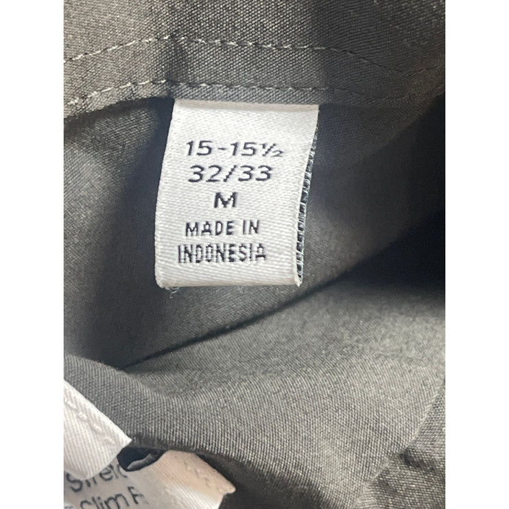 Calvin Klein Men's Gray Extreme Slim Fit Long Sleeve Button Up Dress Shirt 32/33