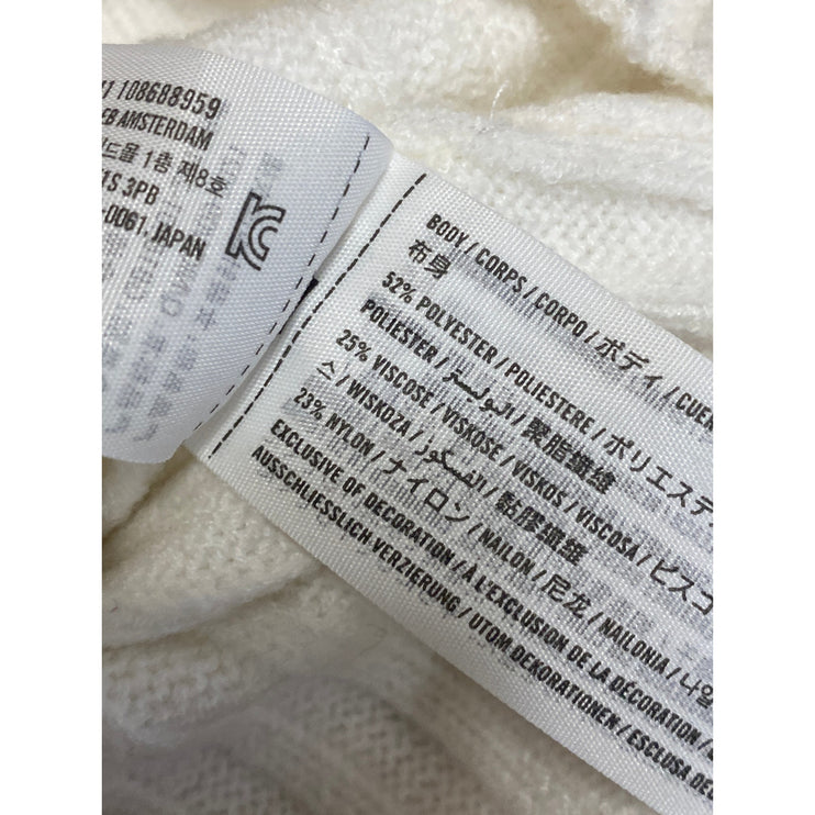 Hollister White Rib Knit Long Sleeve Mock Neck Ribbed Knit Mini A Line Dress S