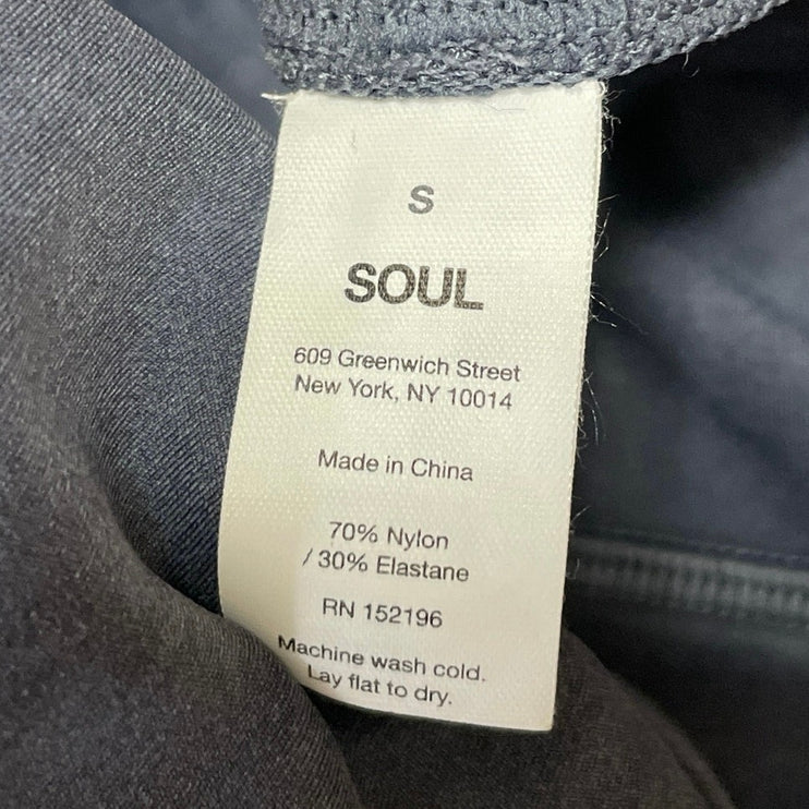 SOUL Cycle Gray Athletic Sports Bra & High Waist Legging Pants Activewear Set S