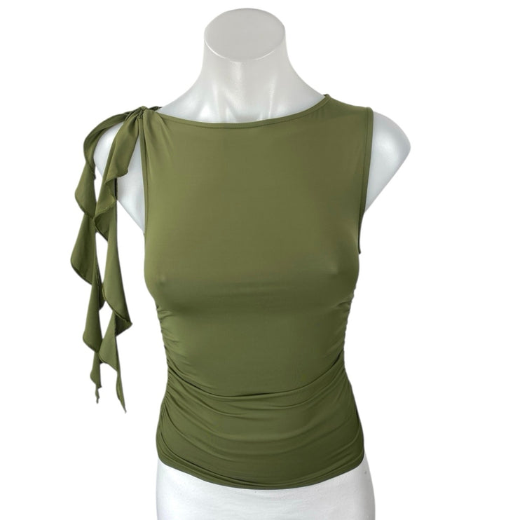 Lioness Green Sleeveless Fringe Boat Neck Cami Camisole Blouse Tank Top Size XXS