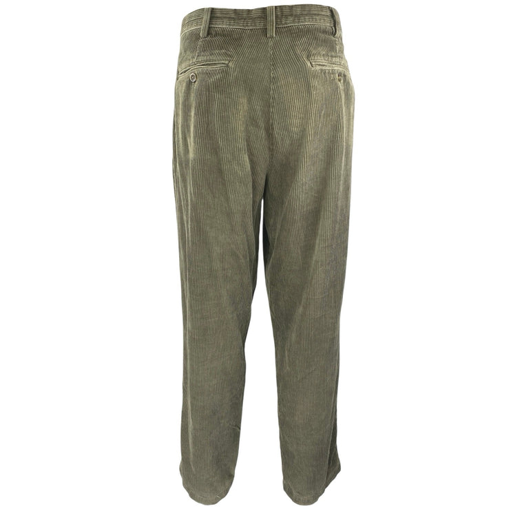 Roundtree & Yorke Men's Blue Corduroy Straight Leg Trousers Pants Size 38x32