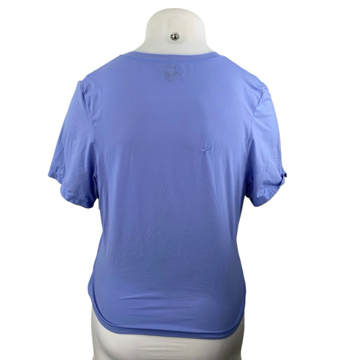 Skims Women's Blue Short Sleeve Crew Neck Stretch Basic T Shirt Tee Top Size M