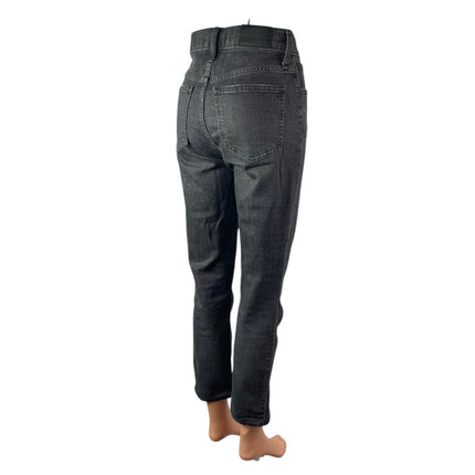 Madewell Women's Black High Waisted Faded Straight Leg Denim Jeans Pants Sz 25T
