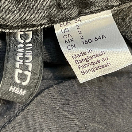 Divided by H&M Women's Gray Denim High Waisted Cargo Pockets Jean Skirts Size 2