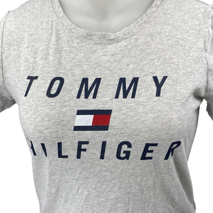 Tommy Hilfiger Sport Women's Gray Knit Short Sleeve Crew Neck Tee T-Shirt Top XL
