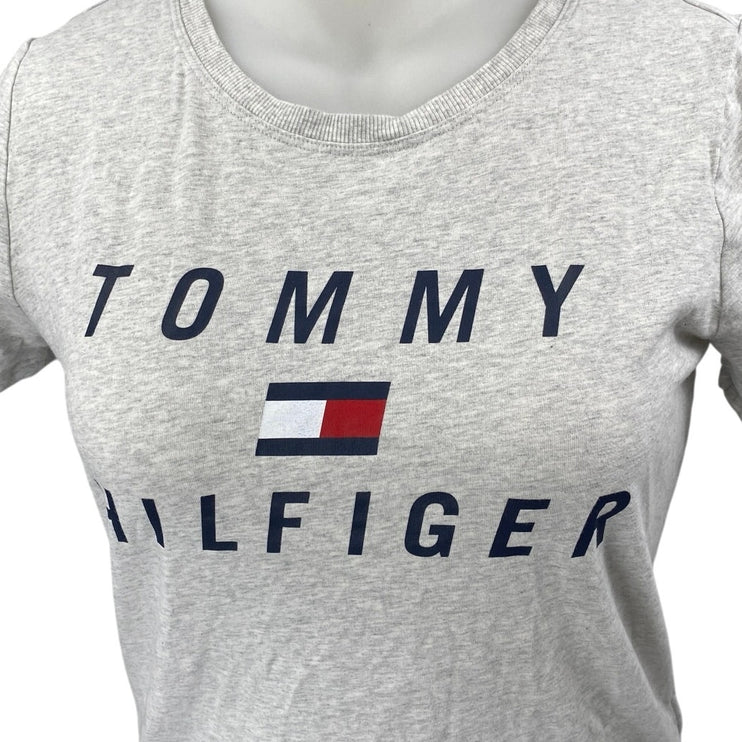 Tommy Hilfiger Sport Women's Gray Knit Short Sleeve Crew Neck Tee T-Shirt Top XL