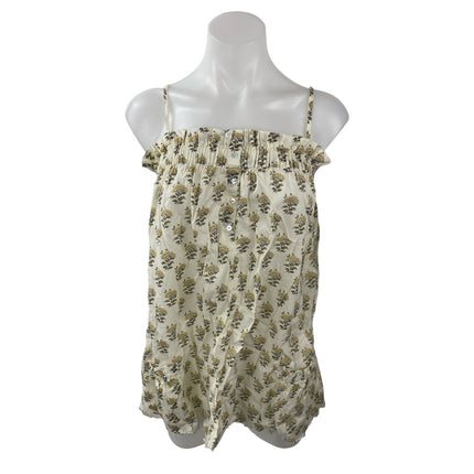 Zara Womens Beige Floral Ruffle Sleeveless Cami Camisole Tank Mini Dress Size XS