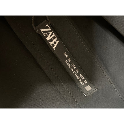 Zara Womens Black High Waisted Pull On Career Straight Pencil Midi Skirt Size XL