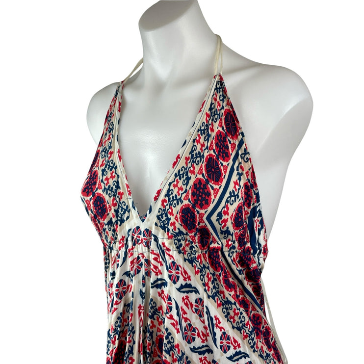Flying Tomato Multicolor Sleeveless Halter Bohemian Summer Maxi A-Line Dress M