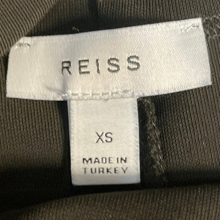 Reiss Eva Women's Black Asymmetric Contrast Mock Neck One Shoulder Blouse Top XS