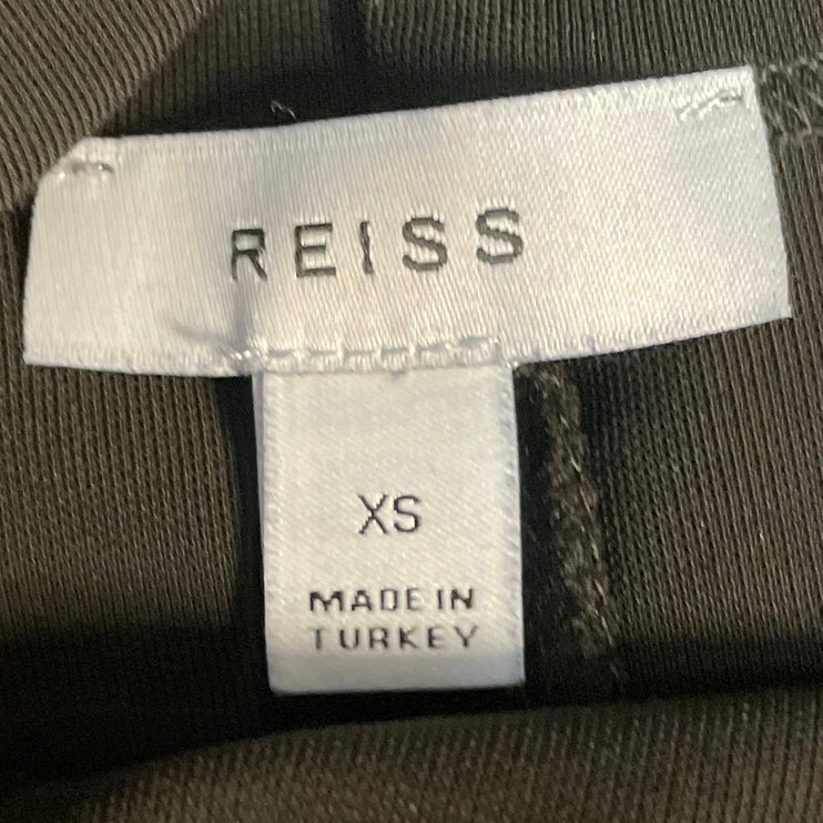 Reiss Eva Women's Black Asymmetric Contrast Mock Neck One Shoulder Blouse Top XS