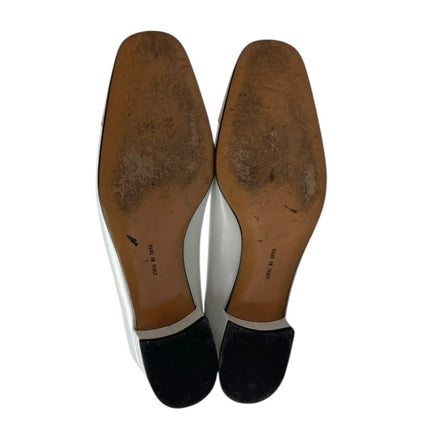 Salvatore Ferragamo White Color Block Leather Block Heels Slip On Pump Shoes 5.5