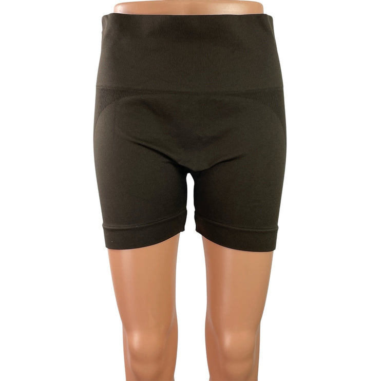 Set Active Women's Brown Mid Rise Athletic Activewear Biker Running Shorts Sz XL