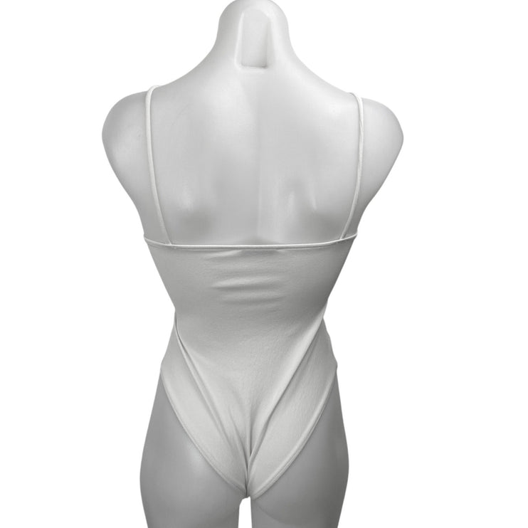 Zara White Sleeveless Halter Bandeau Cutout Cami Camisole Tank Bodysuit Top Sz S