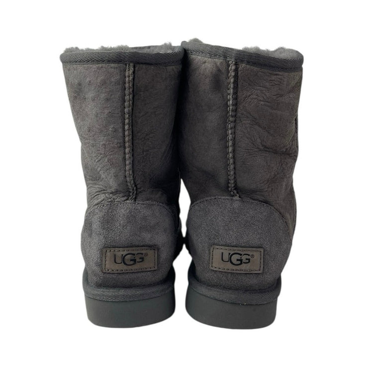 UGG Classic Women's Black Suede Shearling Round Toe Slip On Fashion Snow Boots 7