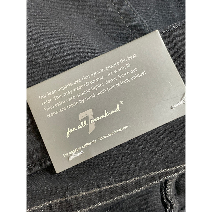 NEW 7 For All Mankind Women's Black Low Rise Slim Skinny Denim Jeans Size 24
