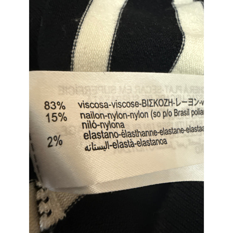 Zara Womens Black White Long Sleeve Crew Neck Knit Pullover Sweater Top Size XL