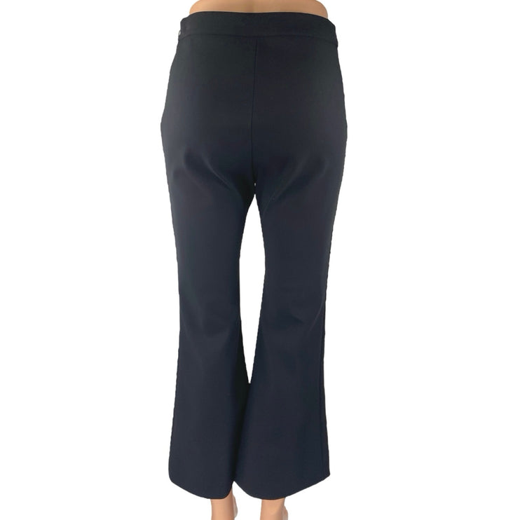 Adam Lippes Women's Black High Waist Flared Bootcut Trousers Dress Pants Size S