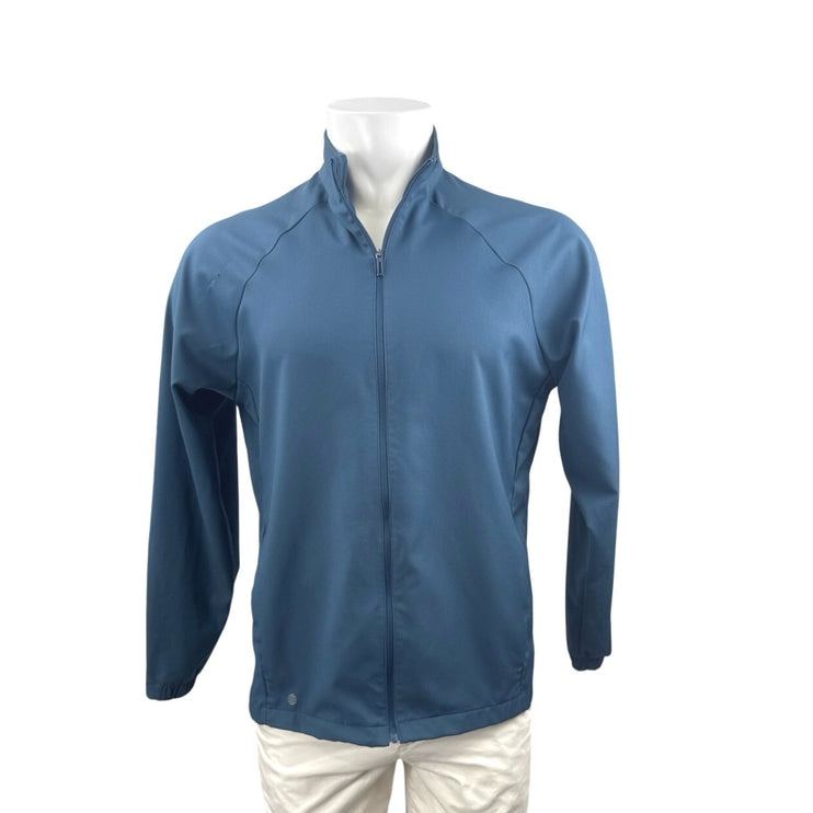Adidas Men's Blue Long Sleeve Full Zip Stand Collar Track Coat Jacket Size M
